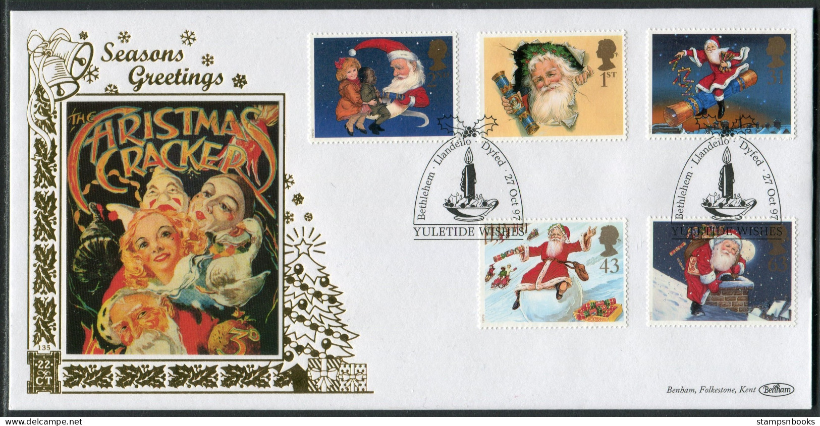 1997 GB Christmas First Day Cover, Bethlehem Benham  - 1991-2000 Em. Décimales