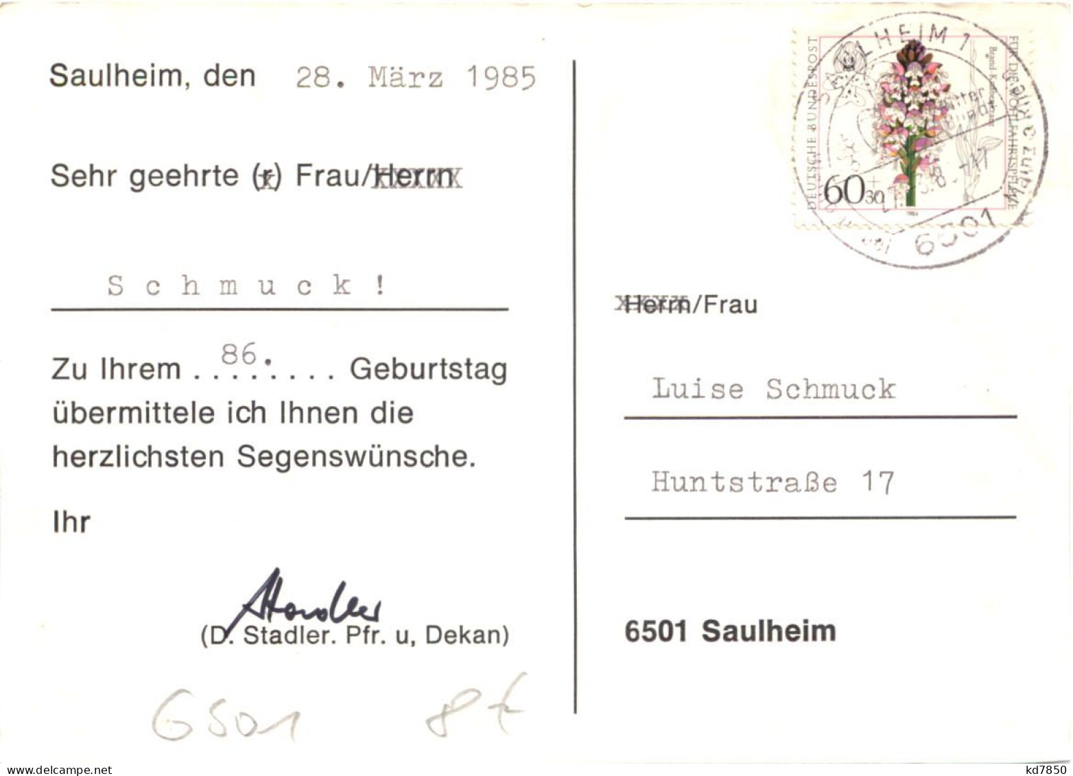Saulheim - Jahreslosung 1985 - Alzey