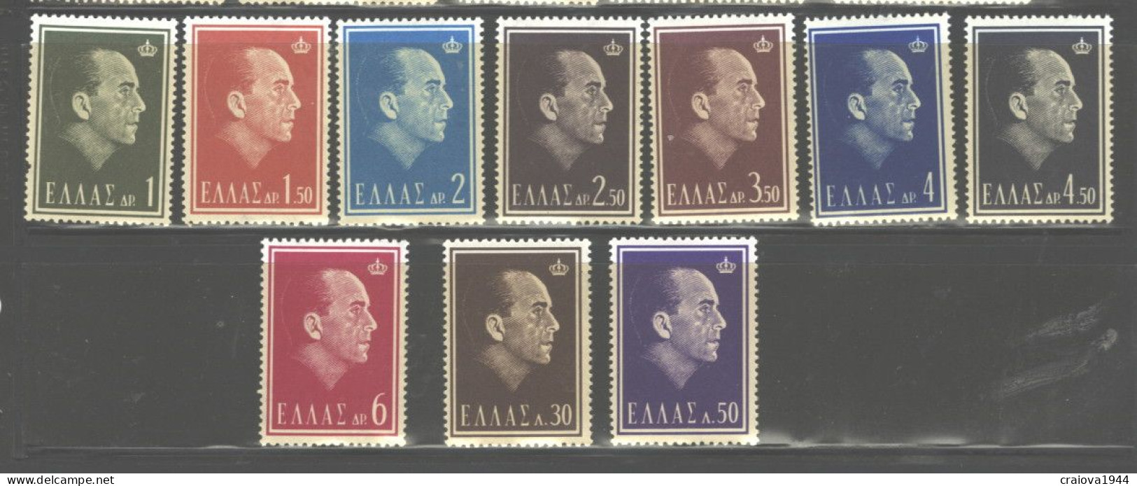 GREECE 1964 KING PAUL II #778 - 787 MNH - Nuevos