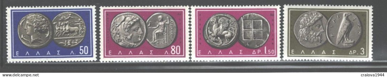 GREECE 1964 ANTIQUE COINS #750 - 758 MNH - Unused Stamps