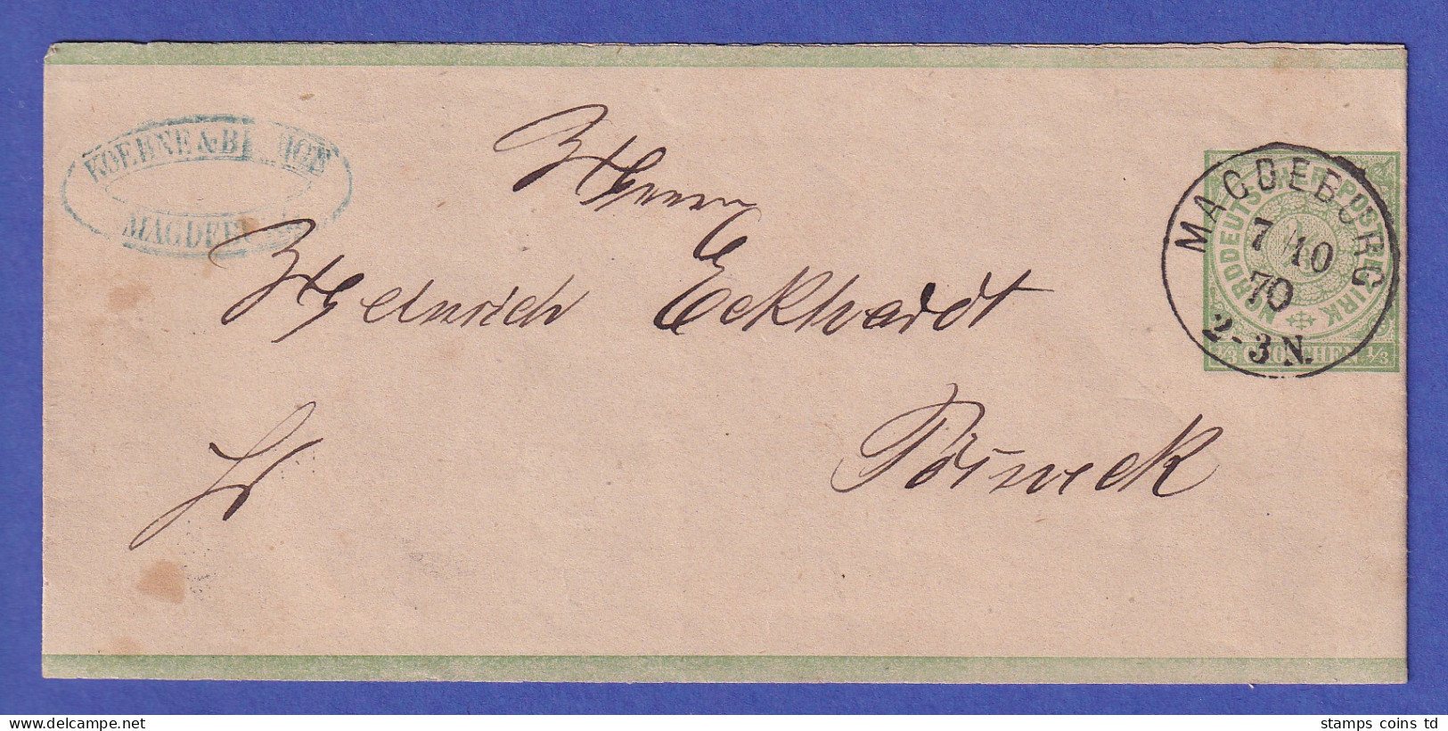 Norddeutscher Bund 1870 Streifband Mi.-Nr. S 1 O MAGDEBURG - Other & Unclassified