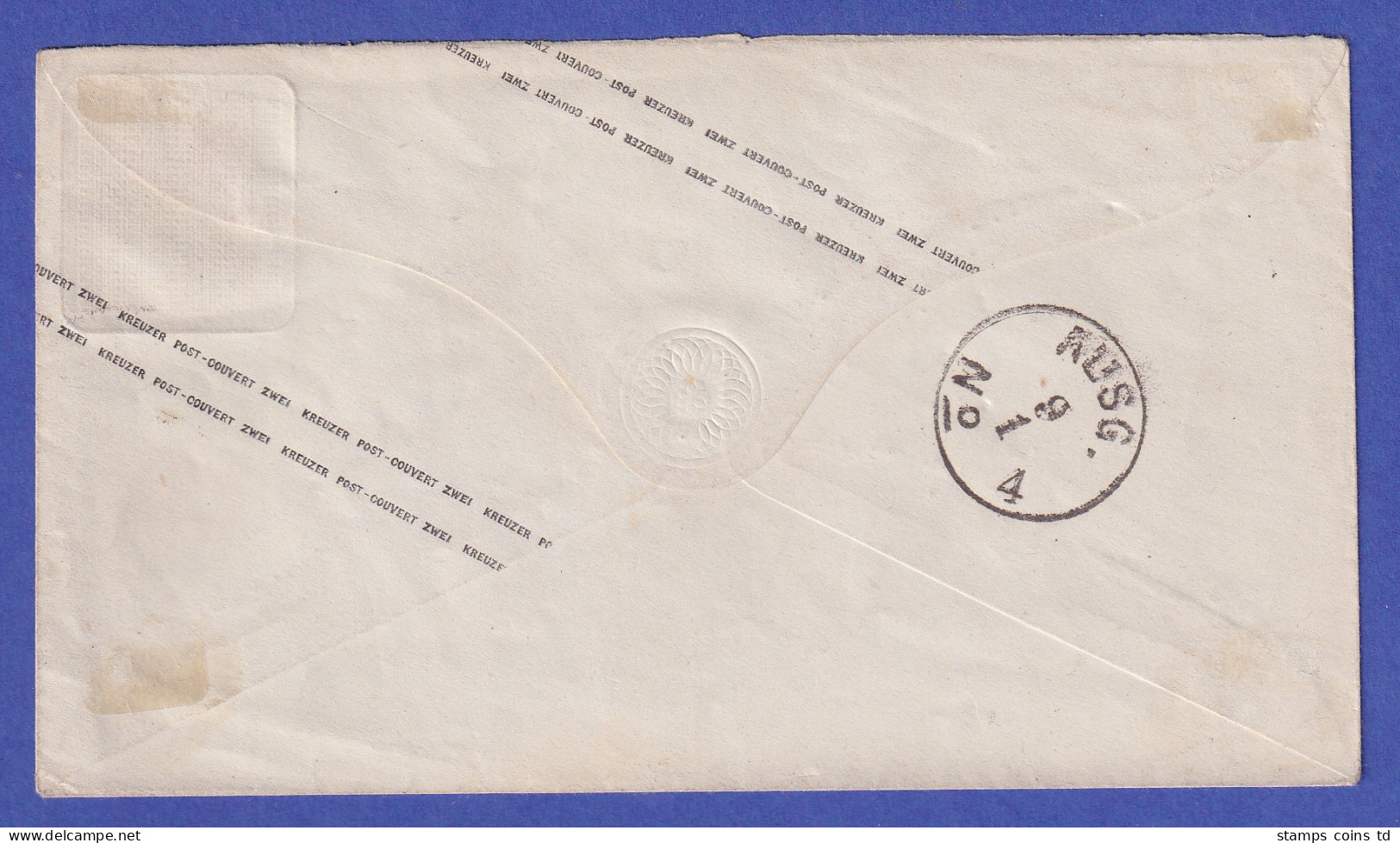 Norddeutscher Bund 1867 GA Umschlag Aufbrauchsausgabe Mi.-Nr. U 44 O MAINZ - Altri & Non Classificati