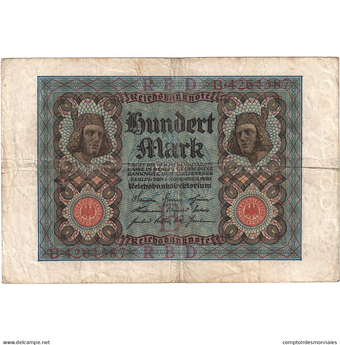 Allemagne, 100 Mark, 1920, 1920-11-01, KM:69a, TTB - 100 Mark