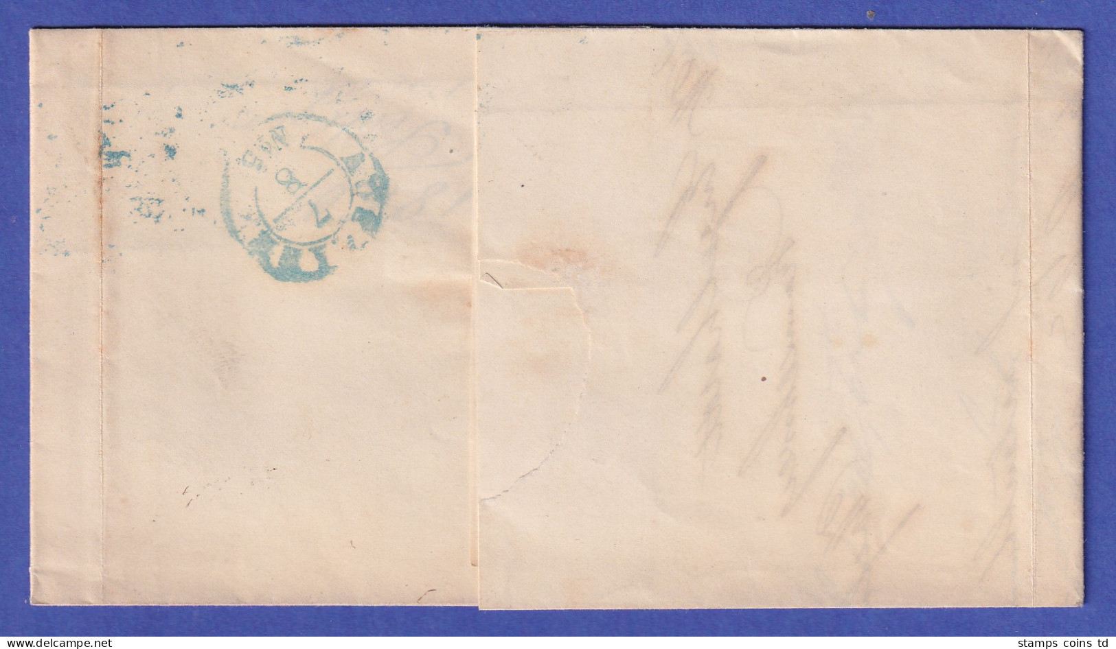 Braunschweig 1860 Brief Mit Blauem Zweikreisstempel BRAUNSCHWEIG - Otros & Sin Clasificación