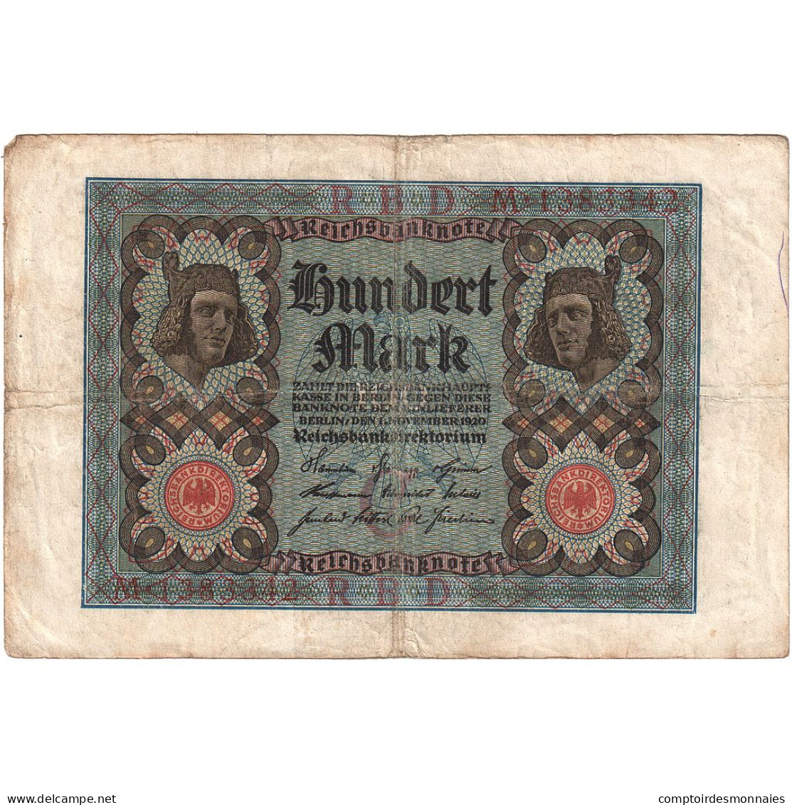 Allemagne, 100 Mark, 1920, 1920-11-01, KM:69a, TTB - 100 Mark