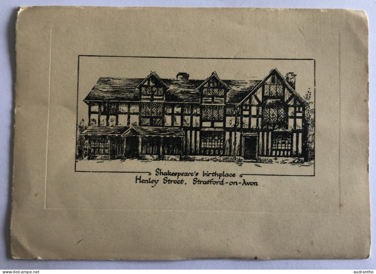 Carte Illustration Dessin SHAKERSPEAR'S BIRTHPLACE Henley Street Stratford-on-Avon - Autres & Non Classés