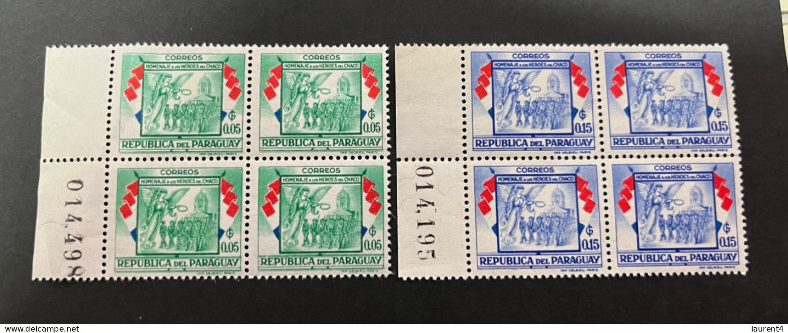 23-3-2024 (stamp) Paraguay (2 X 4 Bloc Of Mint Stamp) Flags - Paraguay