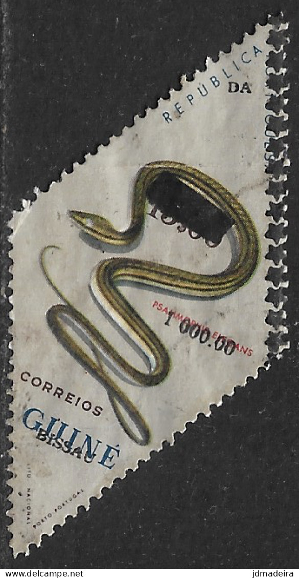 GUINE BISSAU – 1987 Snakes Surcharged 1000.00 Over 15$00 Used Stamp - Guinea-Bissau