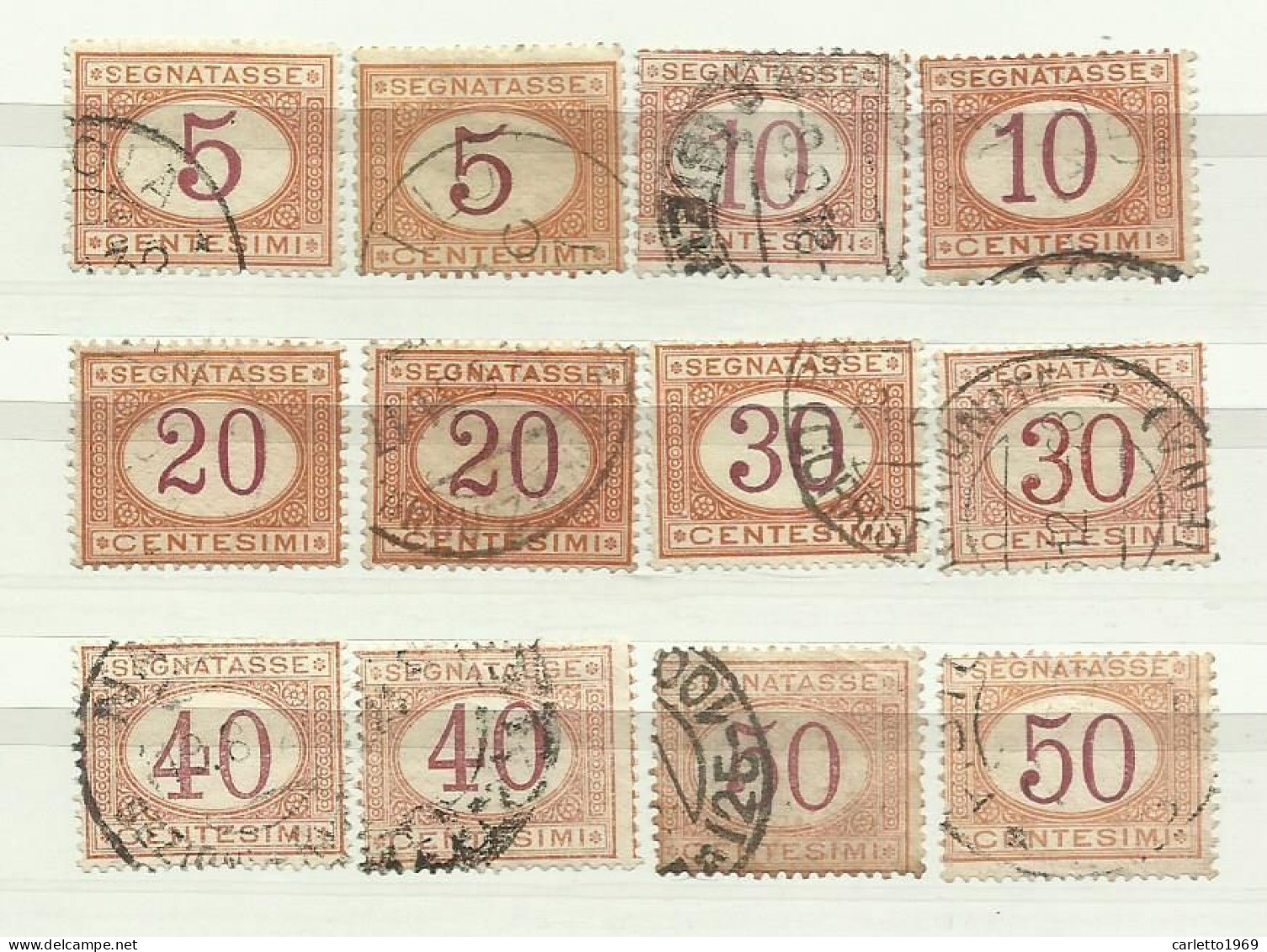 12 SEGNATASSE DA  5 - 10 - 20 - 30 - 40 - 50 - Postage Due