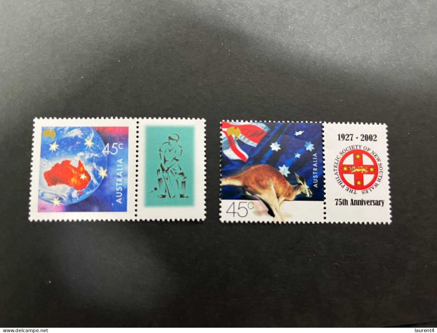 23-3-2024 (stamp) Australia (x 2) With Label Attached / Personalised - Altri & Non Classificati