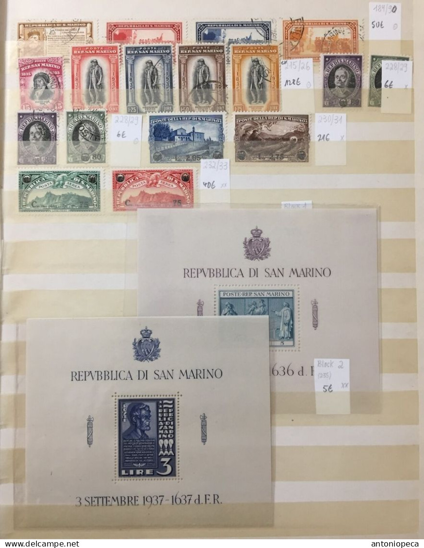 San Marino COLLEZIONE 450 VALORI PERIODO ANTICO/,MEDIO, QUALITA' ,MISTA
