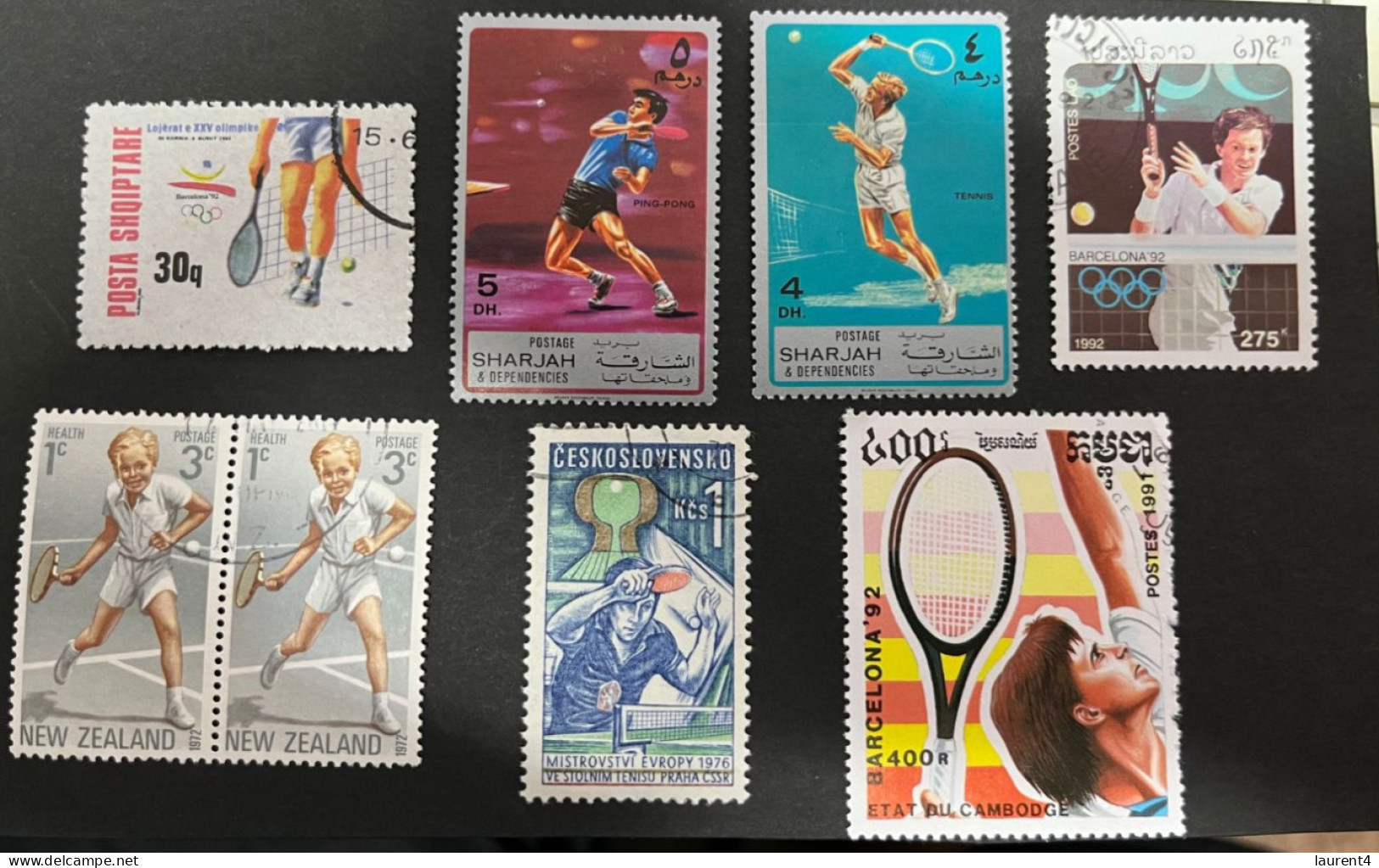 23-3-2024 (stamp) Tennis & Table Tennsis - 8 Used Stamps - Tenis