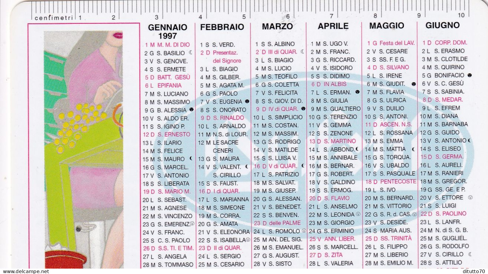 Calendarietto - Buffetti - Anno 1997 - Petit Format : 1991-00