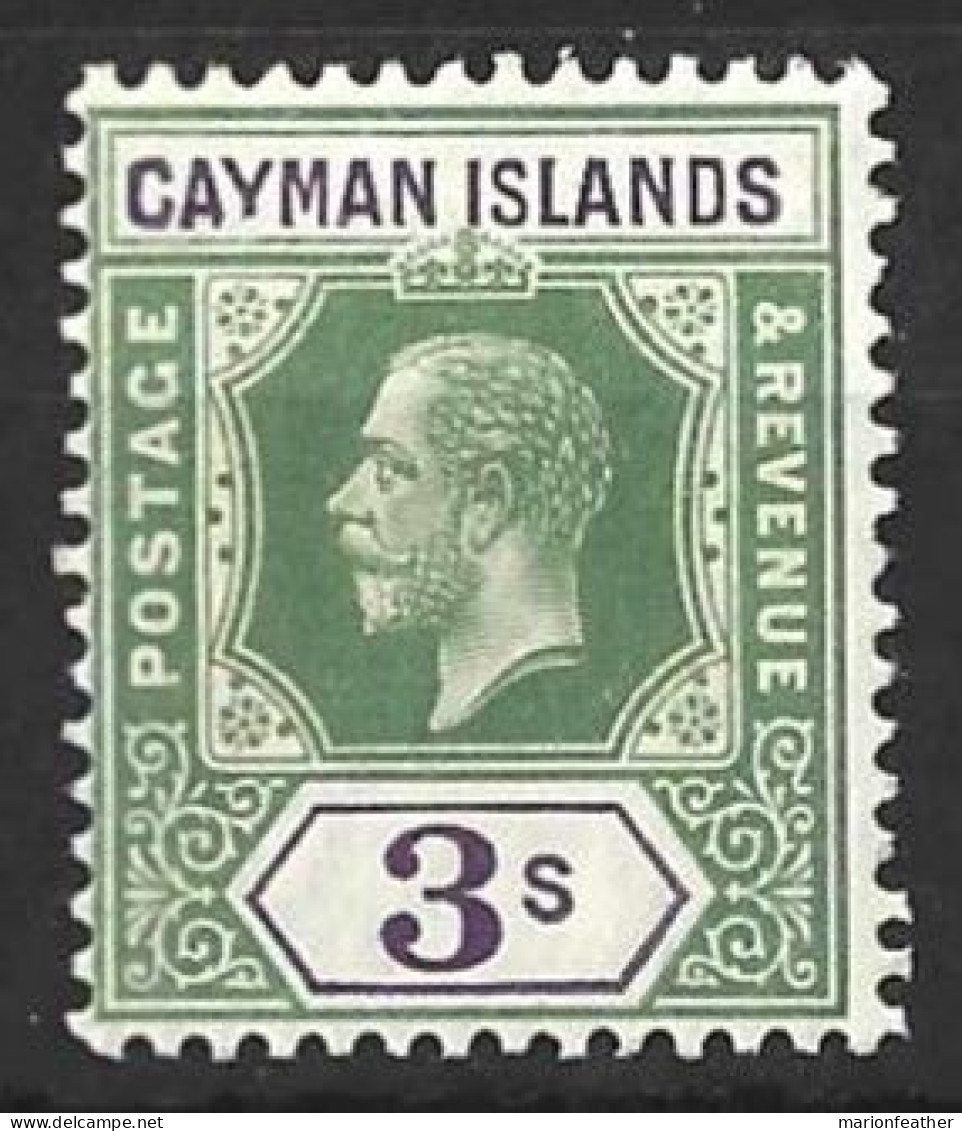 CAYMAN Is...KING GEORGE V..(1910-36..)..." 1912.."......3/-.........SG50...........MH. - Kaaiman Eilanden