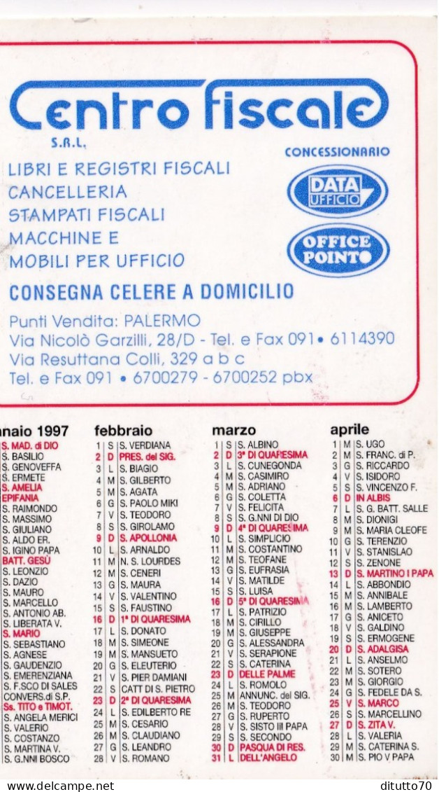 Calendarietto - Centro Fiscale - Palermo - Anno 1997 - Formato Piccolo : 1961-70