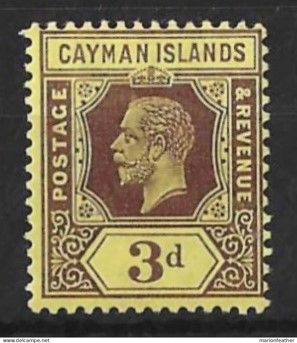 CAYMAN Is...KING GEORGE V...(1910-36..)....." 1912..".....3d......SG45.....WHITE BACK........MH.. - Iles Caïmans