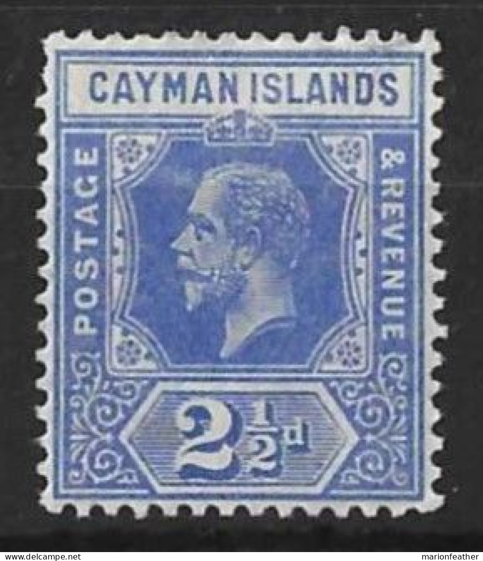 CAYMAN Is...KING GEORGE V...(1910-36..)....." 1912..".....2 & HALFd......SG44.....BRIGHT BLUE........MH.. - Cayman Islands