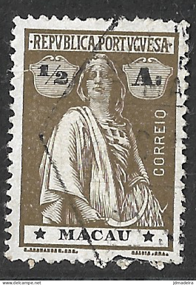 Macao Macau – 1913 Ceres Type 1/2 Avos Used Stamp - Ongebruikt