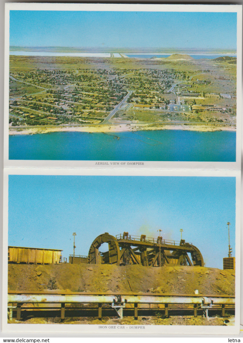 WESTERN AUSTRALIA WA Emu Souvenirs Folder DAMPIER Iron Ore Mining Town 6 Postcard Views C1970s - Autres & Non Classés