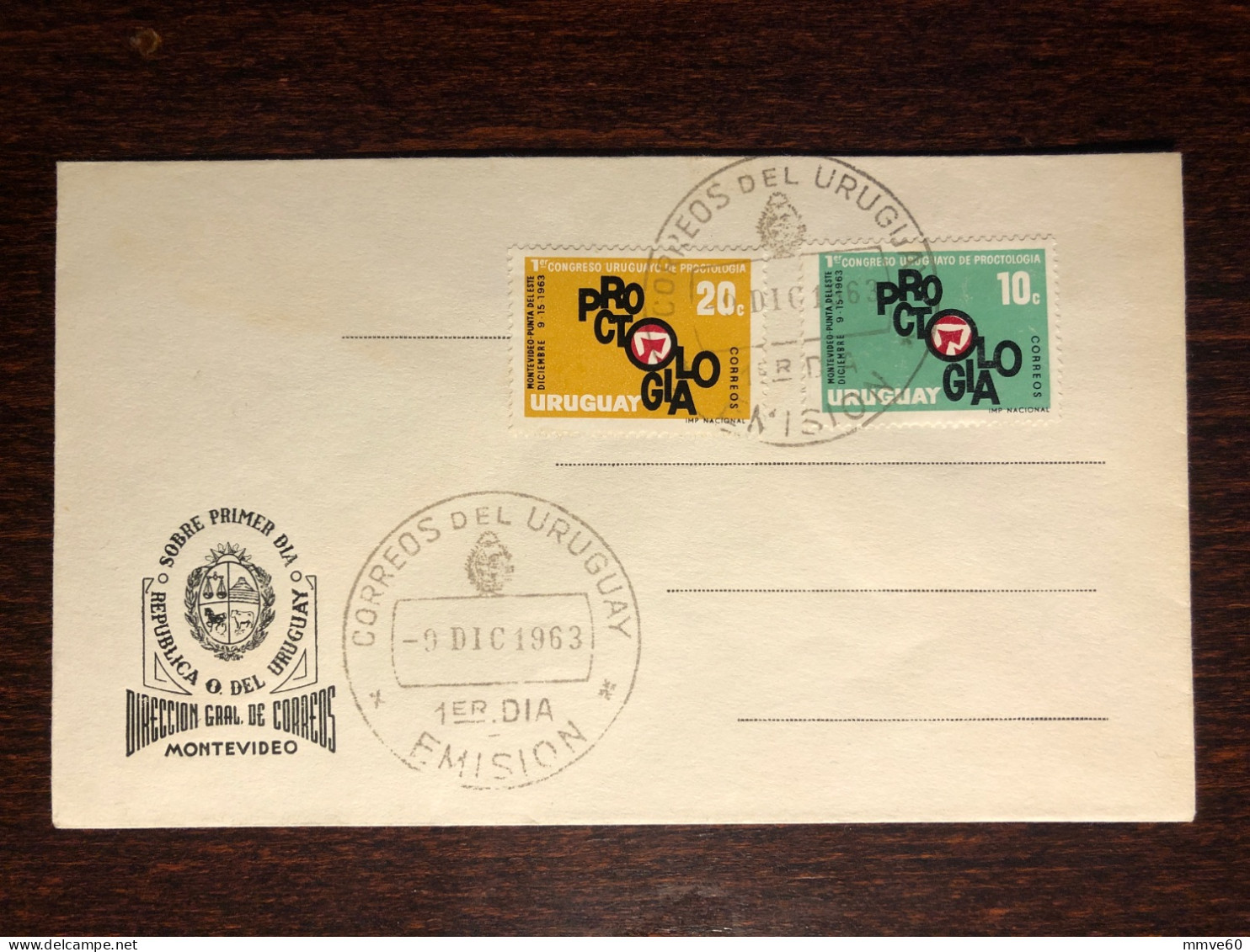 URUGUAY FDC COVER 1963 YEAR PROCTOLOGY HEALTH MEDICINE STAMPS - Uruguay