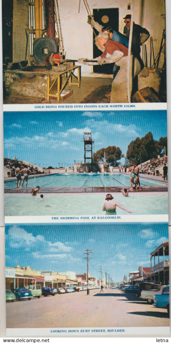 WESTERN AUSTRALIA WA NCV G&G Folder Gold Mining KALGOORLIE BOULDER 13 Postcard Views C1960s - Kalgoorlie / Coolgardie