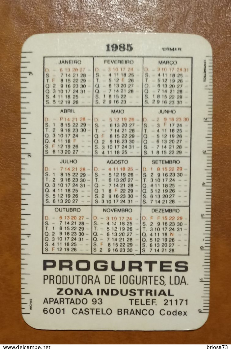 Petit Calendrier De Poche Yaourt Iophil.  Portugal - Small : 1981-90