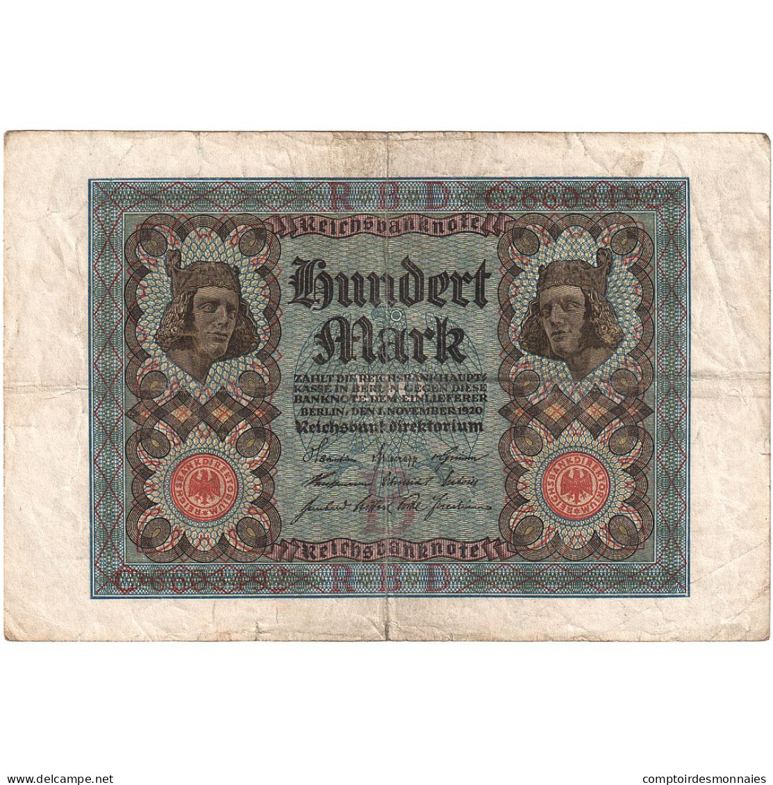 Allemagne, 100 Mark, 1920, 1920-11-01, KM:69a, TB - 100 Mark