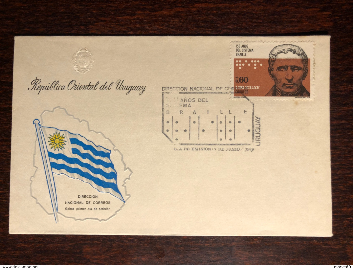 URUGUAY FDC COVER 1978 YEAR BRAILLE BLINDNESS BLIND HEALTH MEDICINE STAMPS - Uruguay