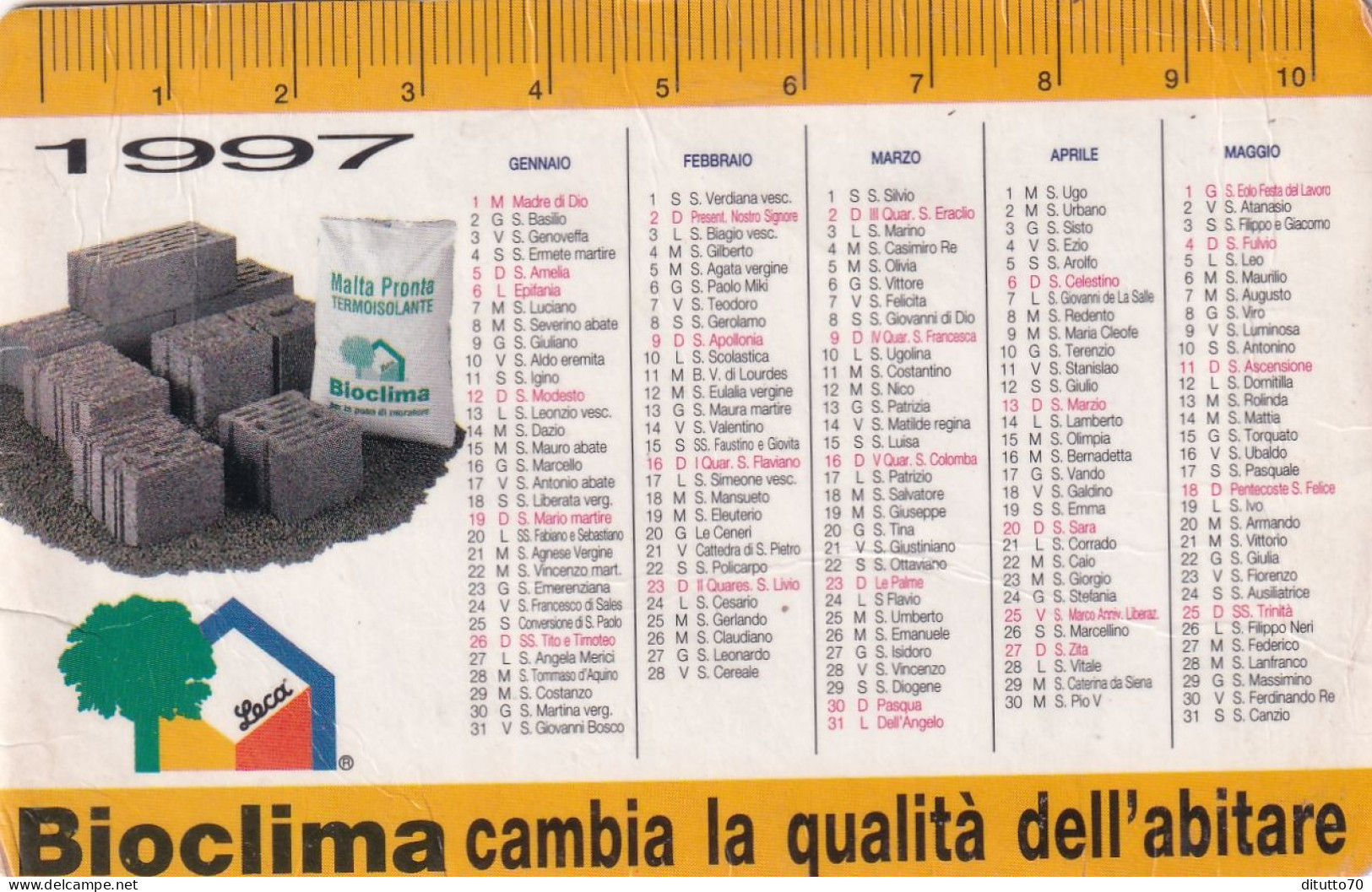 Calendarietto - Laca - Bioclima - Anno 1997 - Small : 1991-00