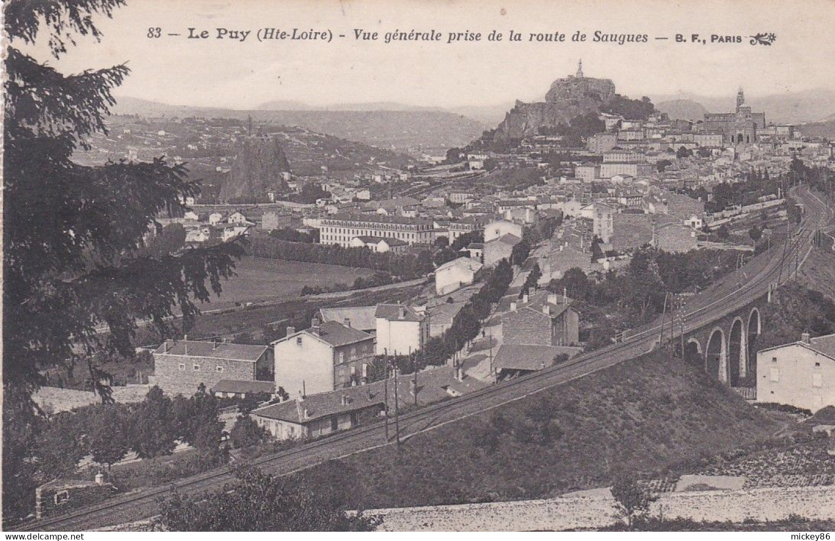 Militaria--cachets Train Sanitaire + Gare De Moulins- Allier Sur CPA  Le Puy Prise De La Route De Saugues (voie Ferrée) - Guerre 1914-18