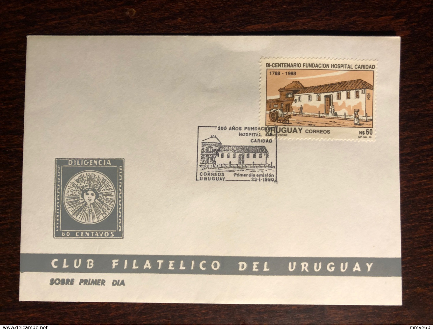 URUGUAY FDC COVER 1990 YEAR HOSPITAL HEALTH MEDICINE STAMPS - Uruguay