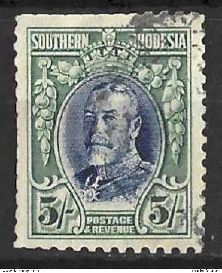 SOUTHERN RHODESIA...KING GEORGE V..(1910-36..)...." 1931..".....5/-....SG27.......SHORT PERFS....USED...... - Southern Rhodesia (...-1964)