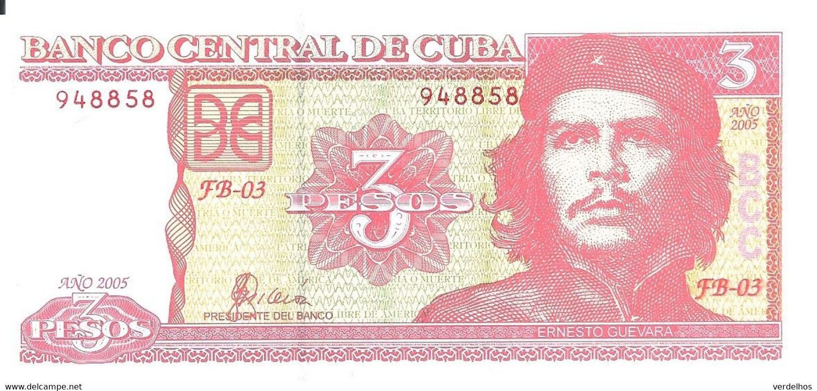 CUBA 3 PESOS 2005 UNC P 127 B - Kuba