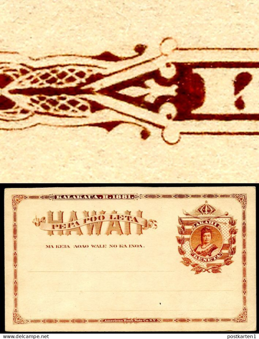 Hawaii Postal Card UX1 Gill Type1 Mint 1882 - Hawaï