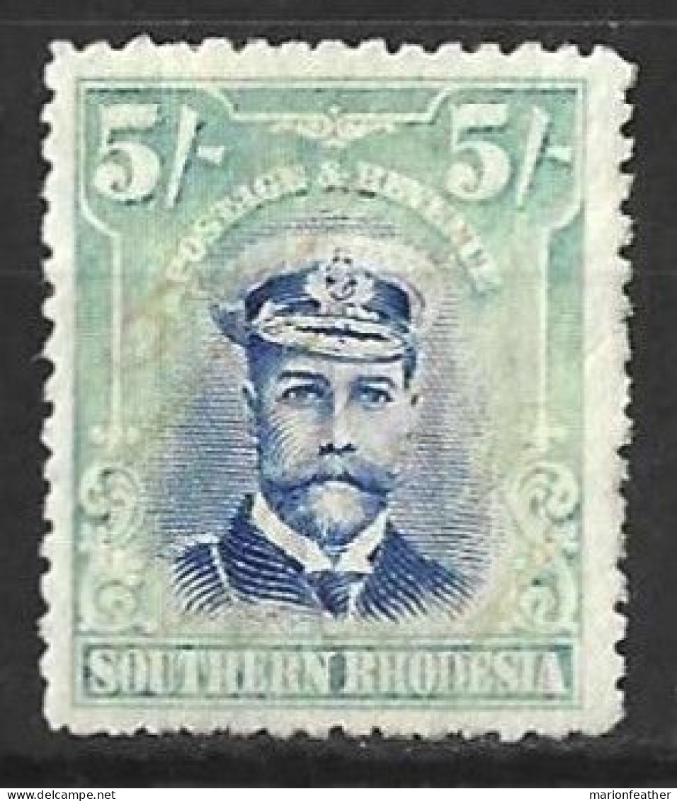 SOUTHERN RHODESIA...KING GEORGE V..(1910-36..).." 1924..".....5/-....ADMIRAL...CLEAN FISCAL ...REGUMED..... - Rhodésie Du Sud (...-1964)