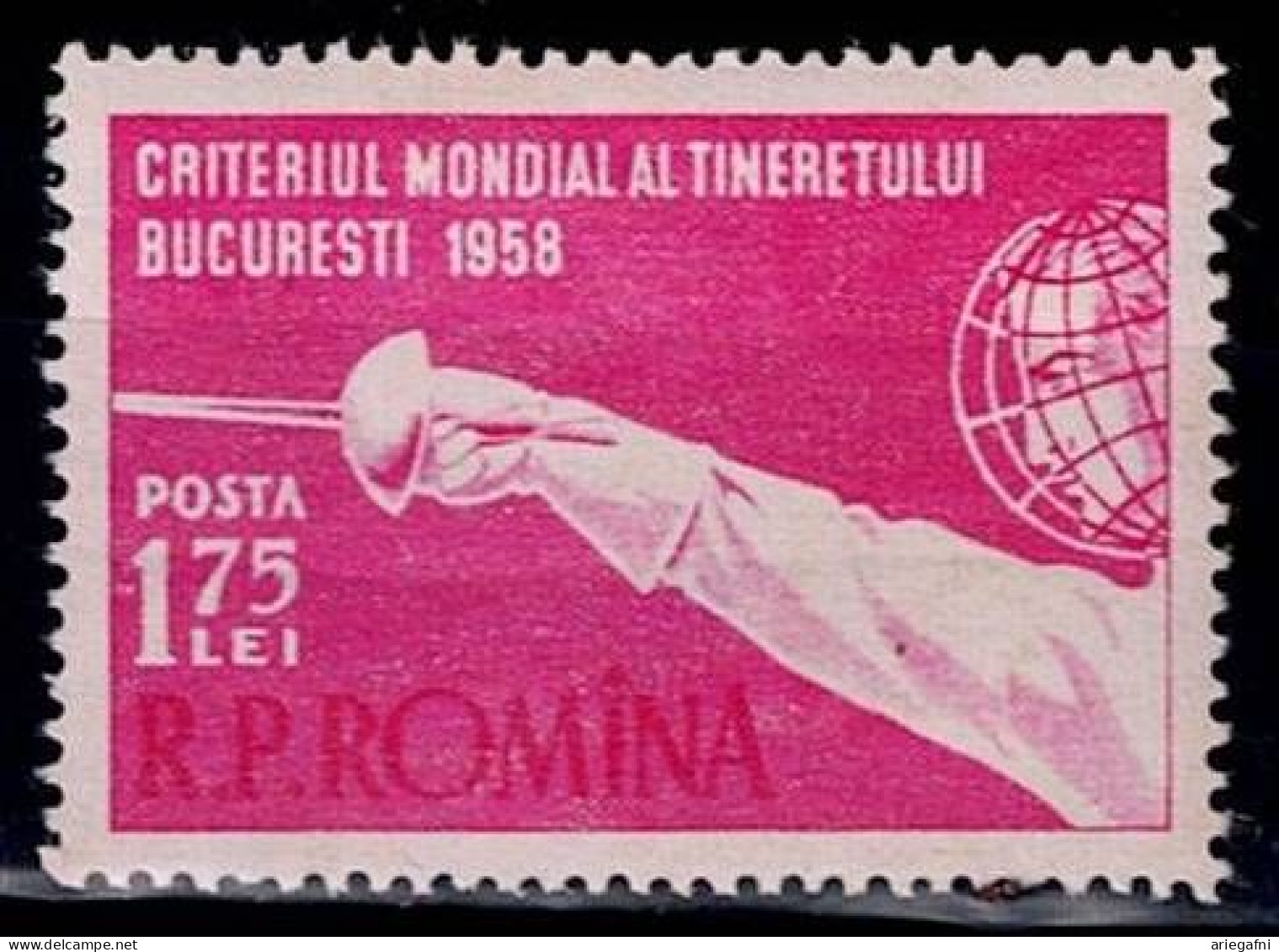 ROMANIA 1958 YOUTH WORLD FENCING CHAMPIONSHIPS MI No 1708 MNH VF!! - Neufs