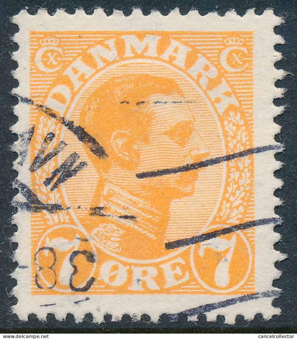 Denmark Danemark Danmark 1918: 7ø Orange Christian X, F-VF Used, AFA 98 (DCDK00637) - Oblitérés