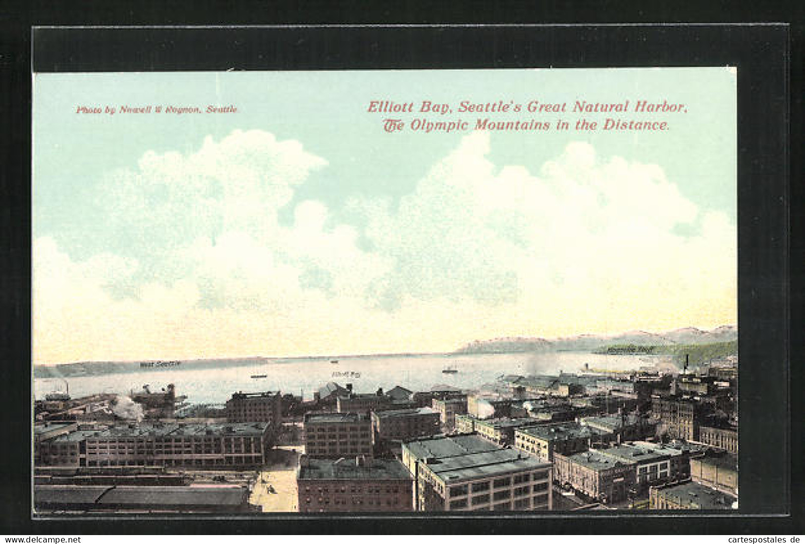AK Seattle, WA, Elliot Bay, Olympic Mountains In The Distance  - Seattle