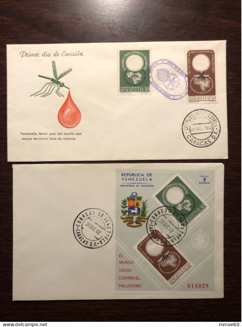 VENEZUELA FDC COVER 1962 YEAR MALARIA HEALTH MEDICINE STAMPS - Venezuela