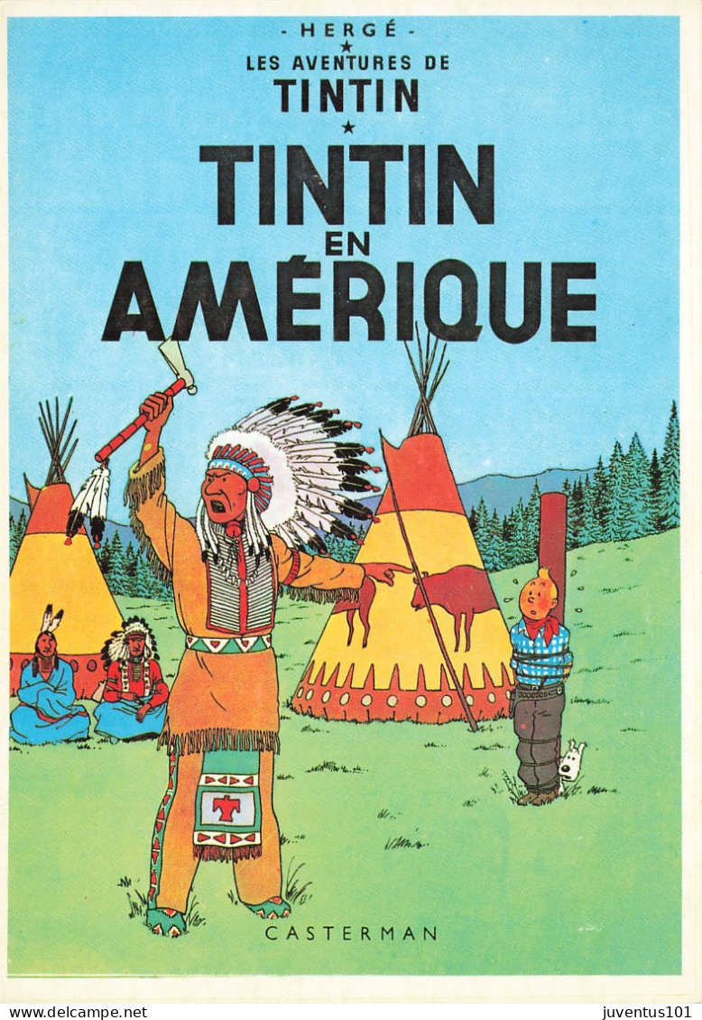 CPSM Dessin De Hergé-Les Aventures De Tintin-Tintin En Amérique    L2782 - Comics