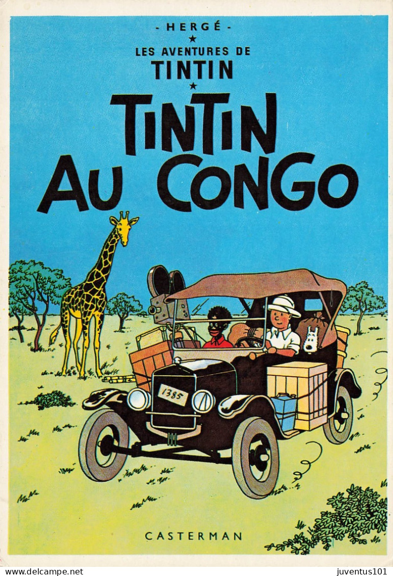 CPSM Dessin De Hergé-Les Aventures De Tintin-Tintin Au Congo    L2782 - Bandes Dessinées