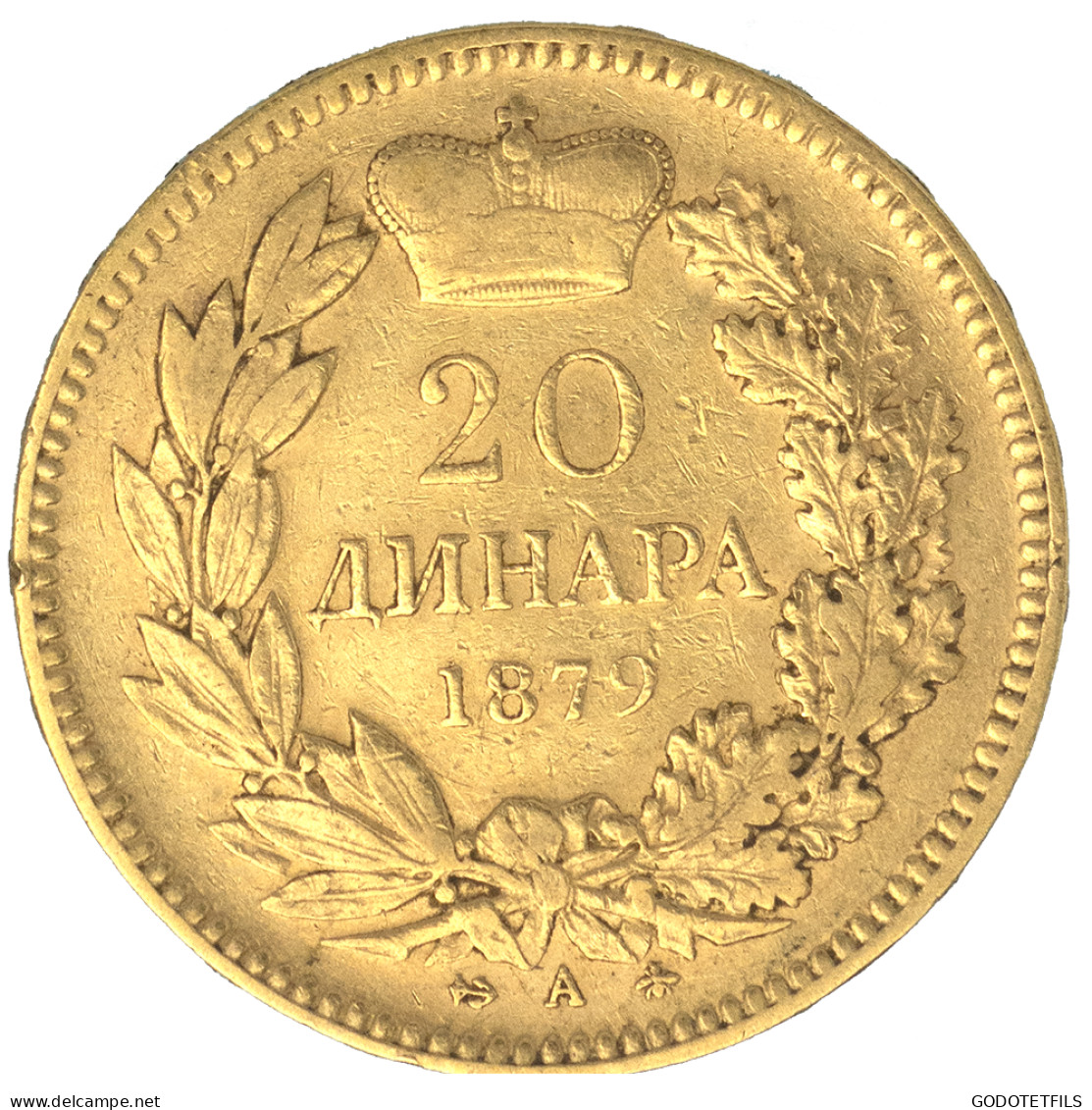 Serbie-20 Dinars Milan IV Obrénovic 1879 Paris - Servië