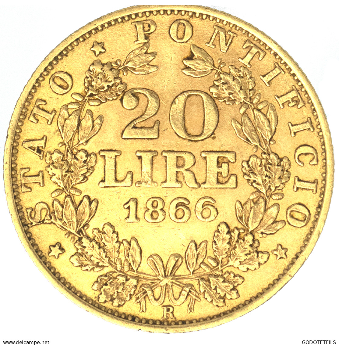 Vatican-20 Lire Pie IX 1866 Rome - Vatican