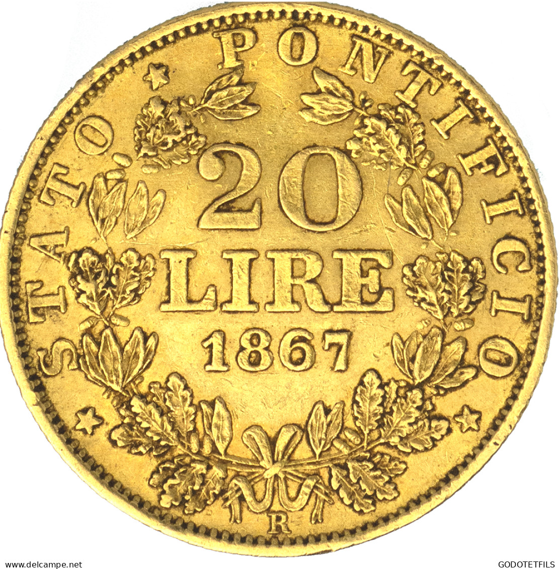 Vatican-20 Lire Pie IX 1867 Rome - Vatican