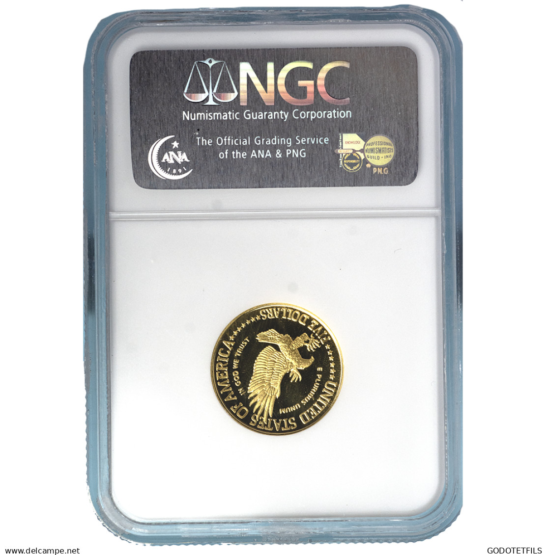 Monnaie Gradée NGC PF69 ULTRA CAMEO-Etats-Unis- 5 Dollars Commémorative Centenaire Statue De La Liberté 1986 - Andere & Zonder Classificatie