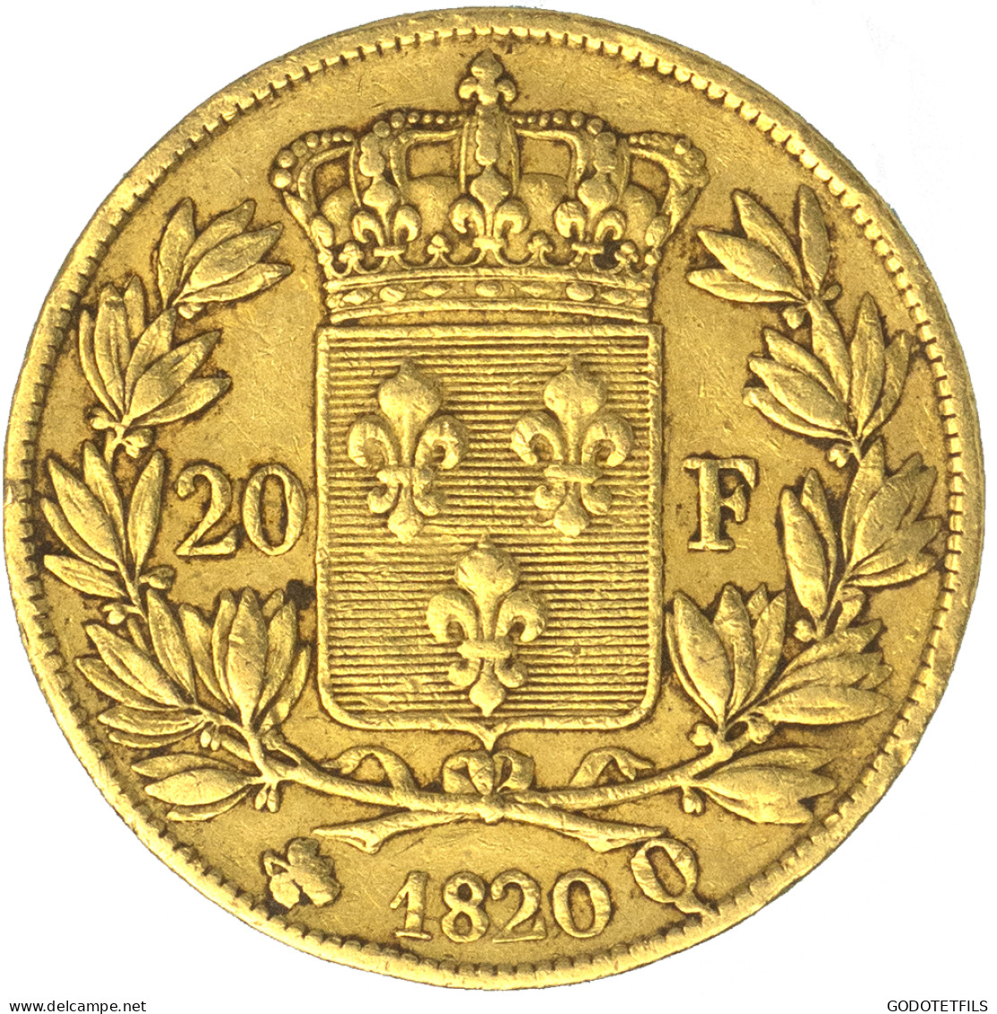 Louis XVIII-20 Francs 1820 Perpignan - 20 Francs (gold)