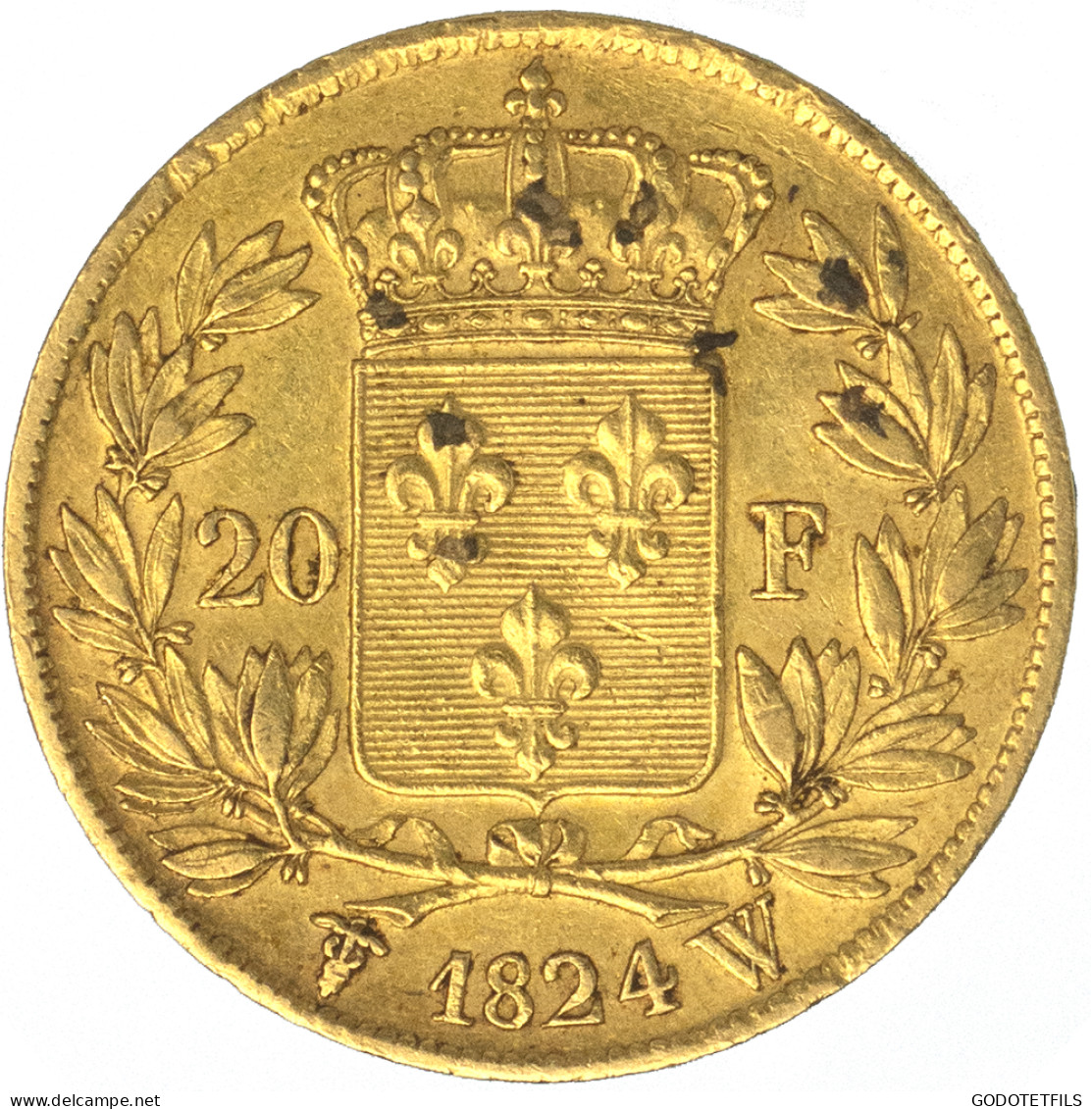 Louis XVIII-20 Francs 1824 Lille - 20 Francs (gold)