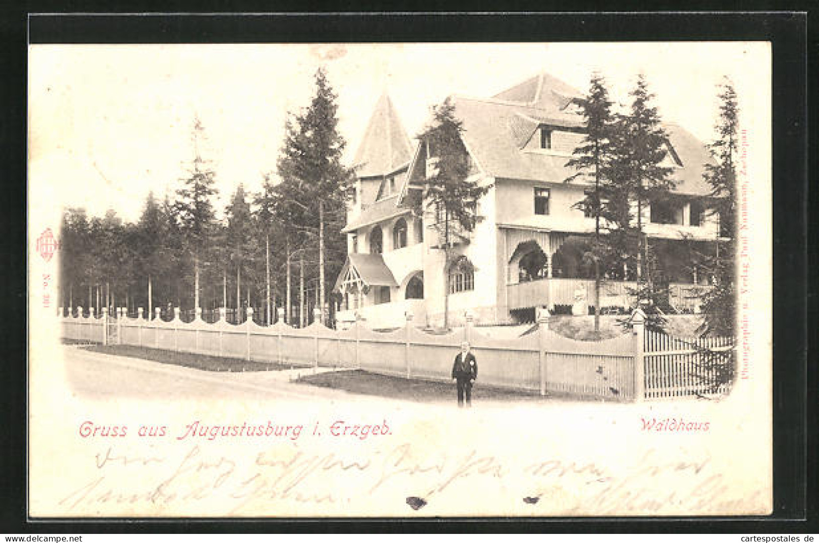 AK Augustusburg I. Erzgebirge, Hotel Waldhaus  - Augustusburg