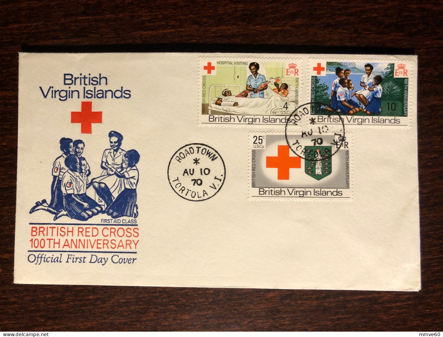 VIRGIN ISLANDS FDC COVER 1970 YEAR RED CROSS HEALTH MEDICINE STAMPS - British Virgin Islands