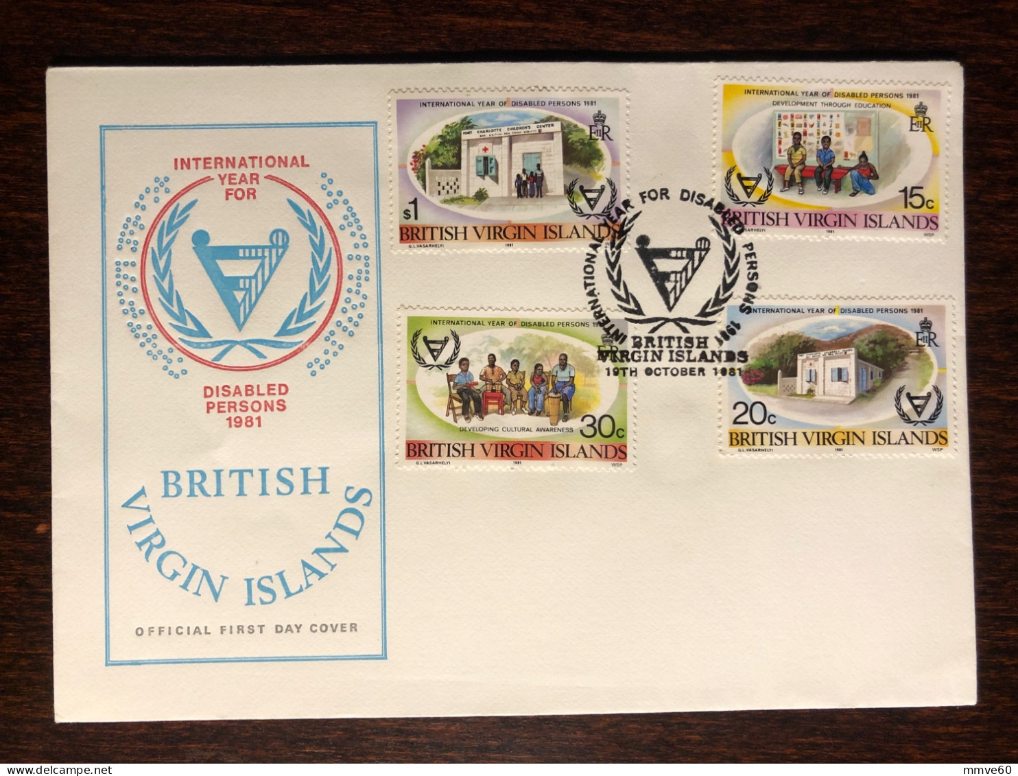VIRGIN ISLANDS FDC COVER 1981 YEAR DISABLED PEOPLE HEALTH MEDICINE STAMPS - British Virgin Islands